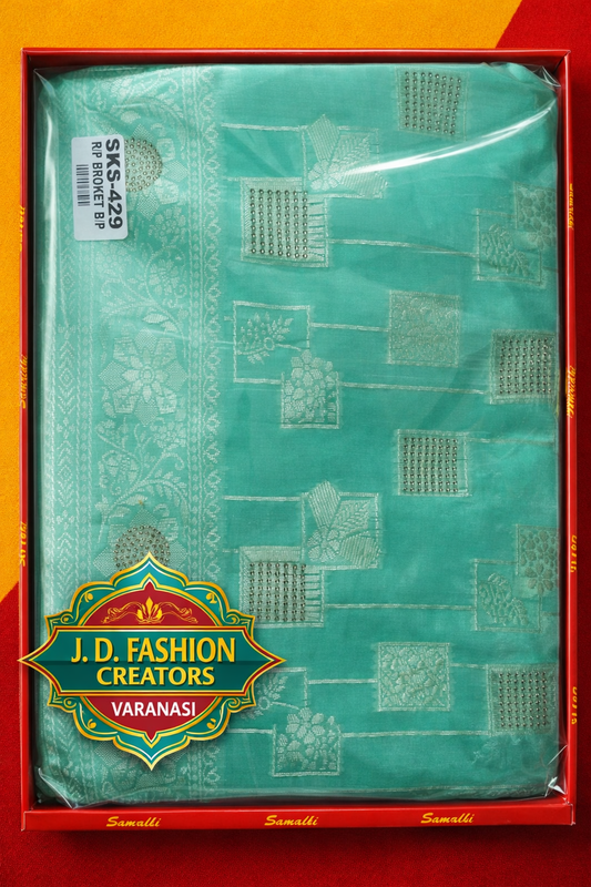 Elegant Sea Green Embroidered Saree with Subtle Traditional Work