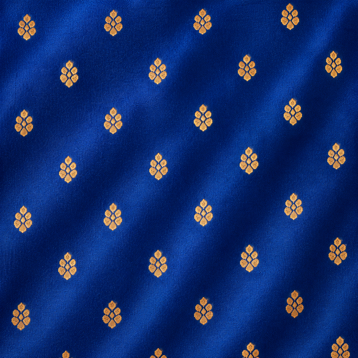 Royal Blue Banarasi Silk Saree with Zari Border & Contrast Blouse